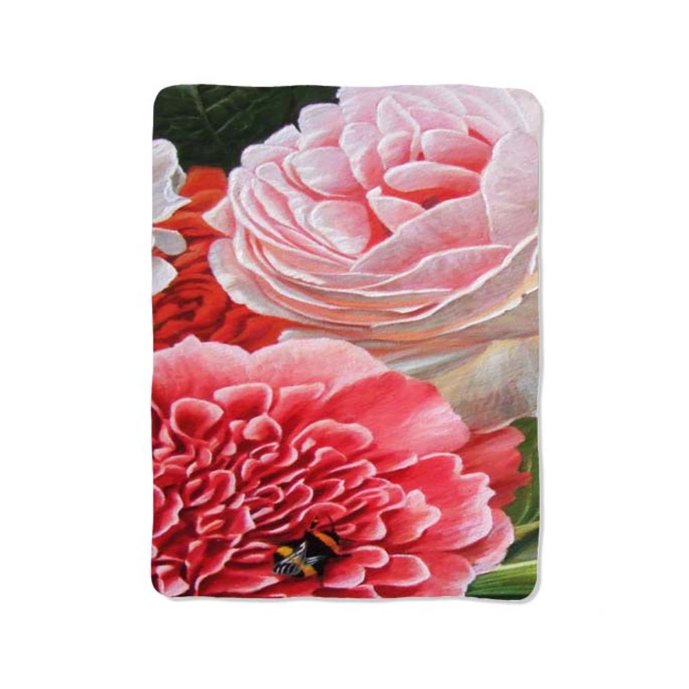 Retro Old Flowers Floral Custom Velveteen Plush Blanket Personalized Comfort Style 0