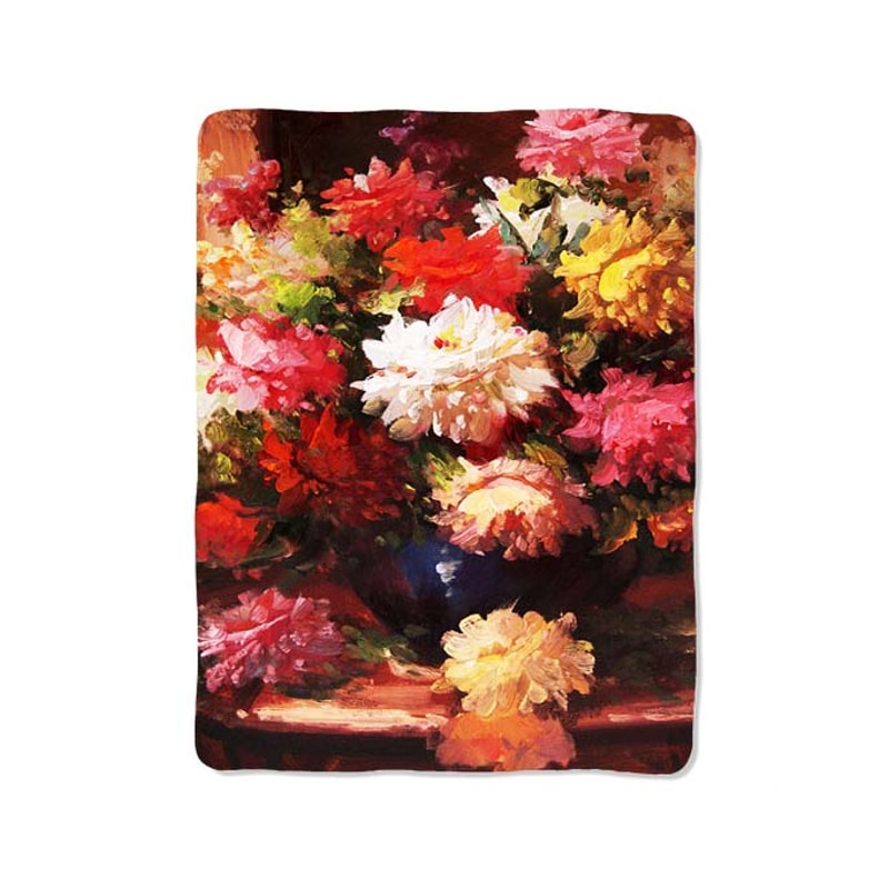 Retro Old Flowers Floral New Custom Velveteen Plush Blanket Personalized Comfort Style 0