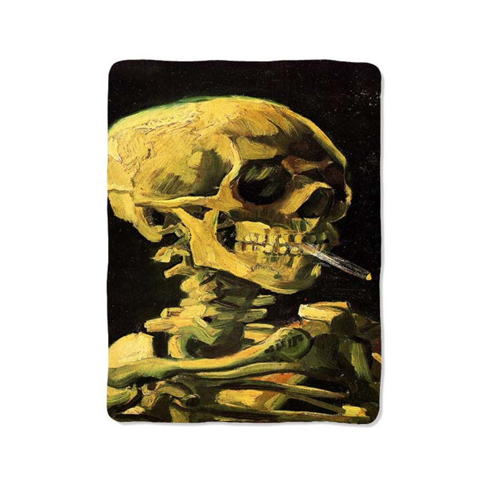 Skull Van Gogh Custom Velveteen Plush Blanket  Personalized Comfort  Style 0