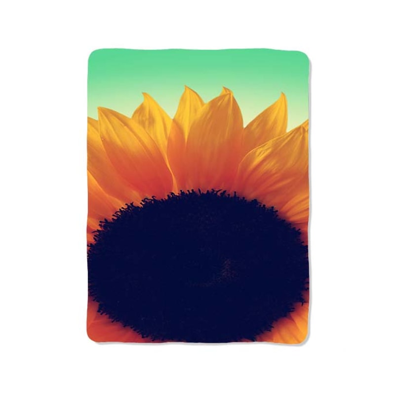 Sunflower Green Retro Custom Velveteen Plush Blanket Personalized Comfort Style 0