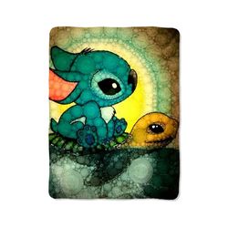 turtle stitch stained glass custom velveteen plush blanket – personalized comfort & style