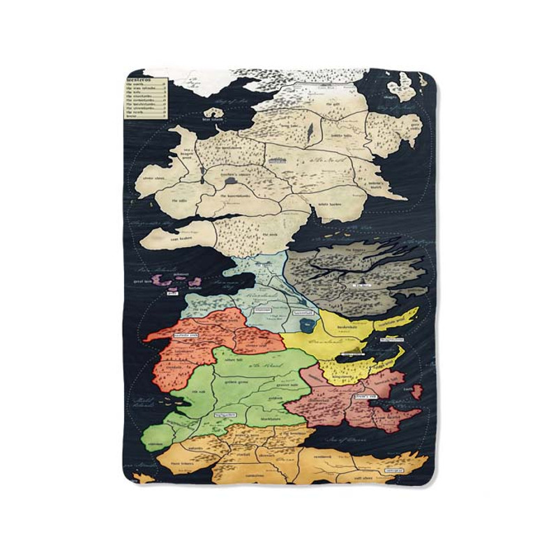Westeros Map Custom Velveteen Plush Blanket Personalized Comfort Style 0