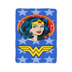 wonder woman comic design custom velveteen plush blanket – personalized comfort & style