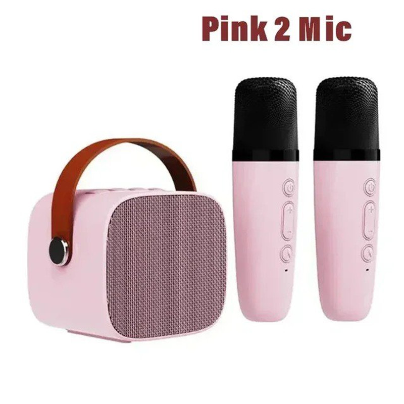 Mini Karaoke Machine For Kids Adults Portable Bluetooth Speaker With 2 Wireless Microphones 0