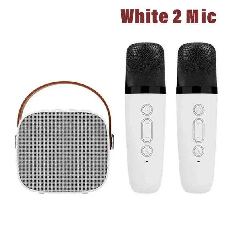 Mini Karaoke Machine For Kids Adults Portable Bluetooth Speaker With 2 Wireless Microphones 4
