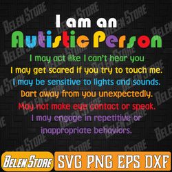 i am an autistic person autism awareness svg, autism awareness svg, i am autistic svg, rainbow autism autism awareness s