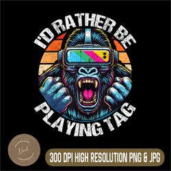 i'd rather be playing tag png, gorilla monke tag png, gorilla vr gamer png, png high quality, png, digital download