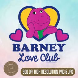 barney png, barney love club png, purple dinosaur love club png, hearts yellow png,digital file, png high quality