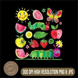 cute hungry caterpillar png, transformation back to school png, digital file, png high quality, sublimation