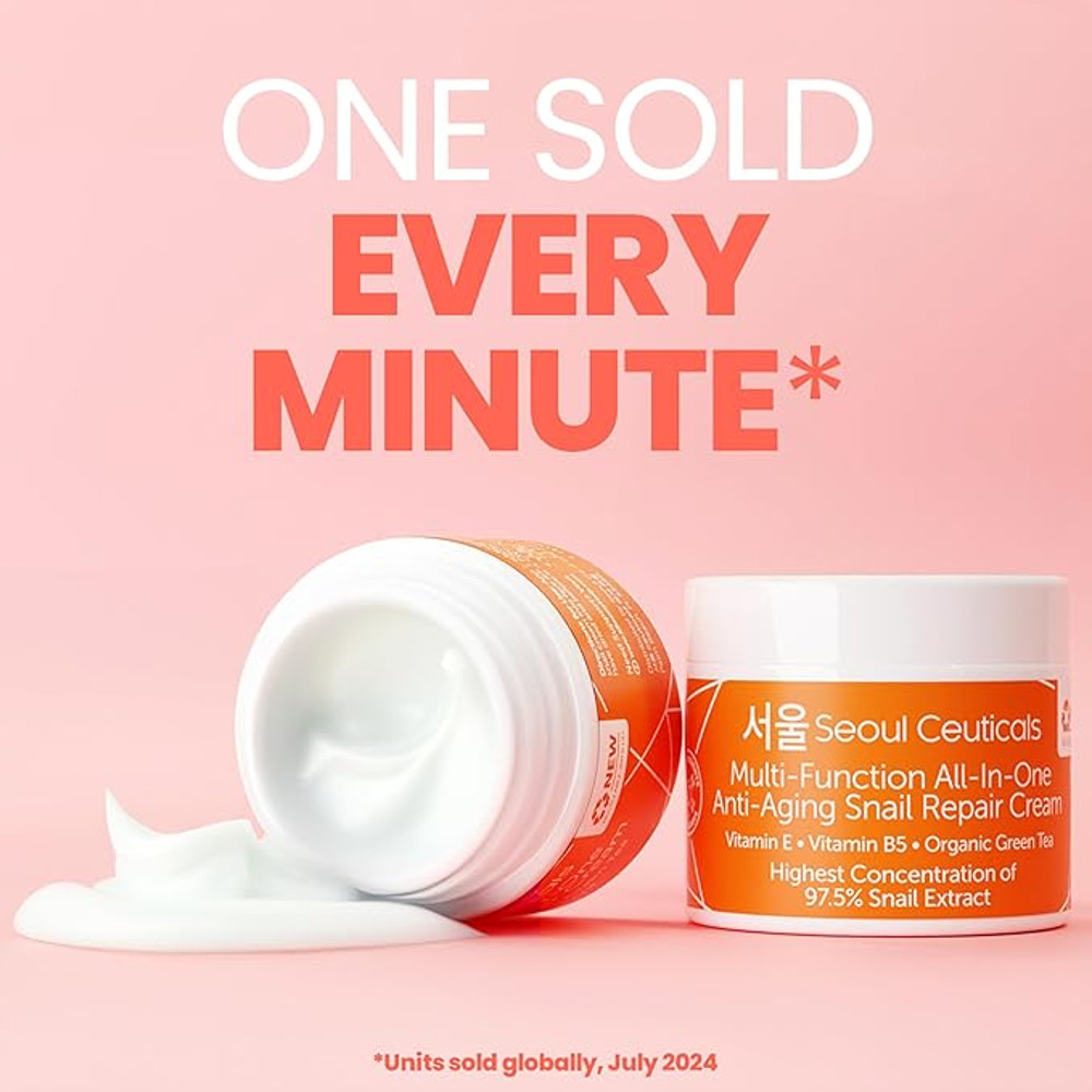 Skin Care SeoulCeuticals Korean Skin Care 975 Snail Mucin Moisturizer Cream K Beauty Skincare Day 3