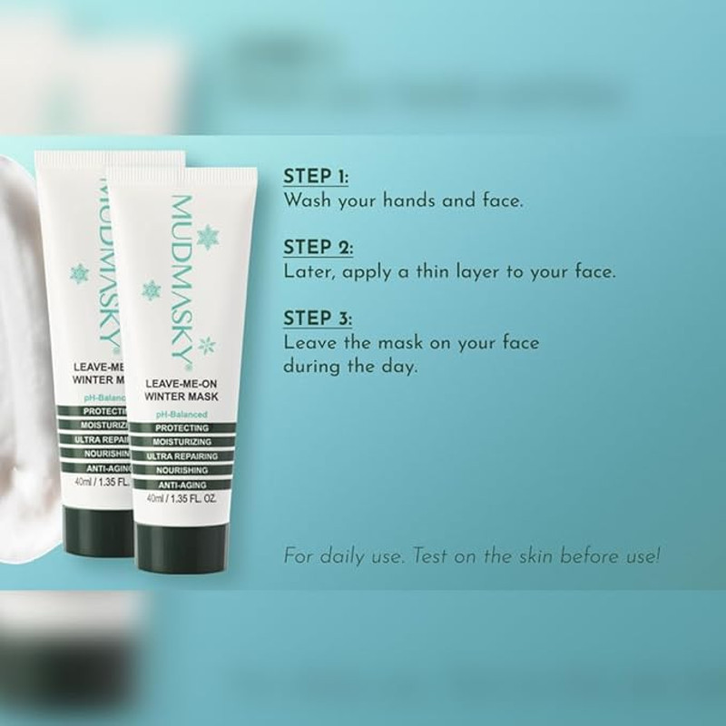 MUDMASKY LeaveMeOn Winter Mask Face Moisturizer For Dry Skin Hydrates Nourishes Protects Lavende 1