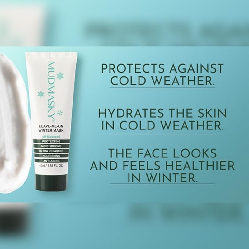 MUDMASKY LeaveMeOn Winter Mask Face Moisturizer For Dry Skin Hydrates Nourishes Protects Lavende 2