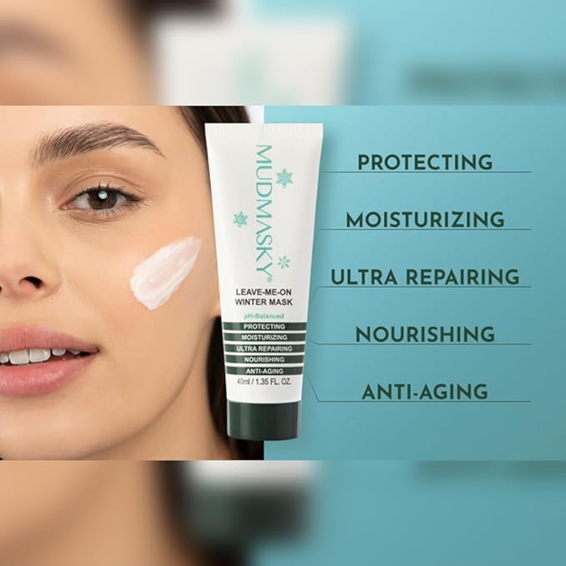 MUDMASKY LeaveMeOn Winter Mask Face Moisturizer For Dry Skin Hydrates Nourishes Protects Lavende 3