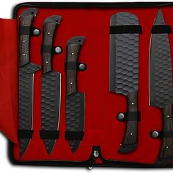 5pieces handmade chef knives set with beautiful bag | chef knife set for gifts | masterchef knives ,with beautiful blade