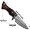 10inch Custom Handmade Damascus Steel Hunting Knife  Bushcraft Knife W Rosewood Handle Also Comes W 3