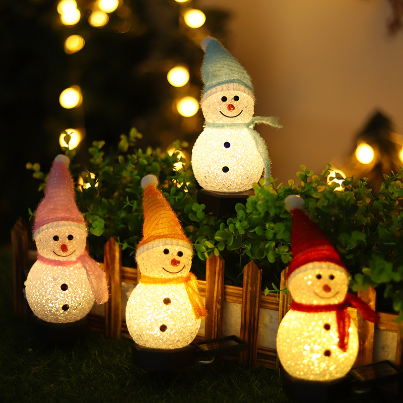 Snowman Solar Lawn Landscape Lights Christmas Lights Outdoor Waterproof Decoration Lights 0