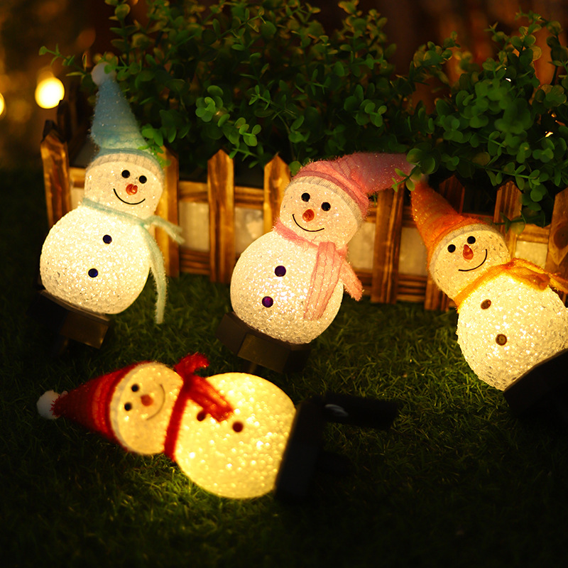 Snowman Solar Lawn Landscape Lights Christmas Lights Outdoor Waterproof Decoration Lights 2