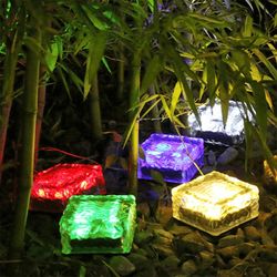 outdoor solar imitation glass brick ice cubes lights