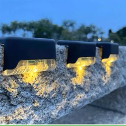 4pcs waterproof garden solar powered outdoor staircase light