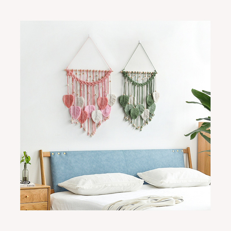 Home Decor Wall Hanging Hand Woven Leaf Tapestry Hanging Wall Decor 2