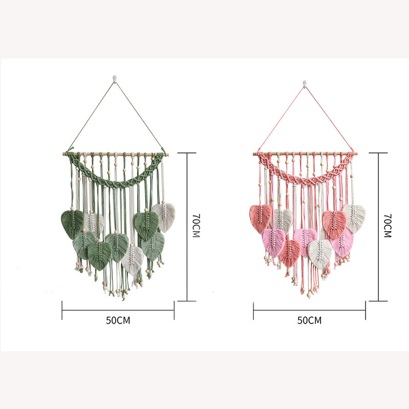 Home Decor Wall Hanging Hand Woven Leaf Tapestry Hanging Wall Decor 3