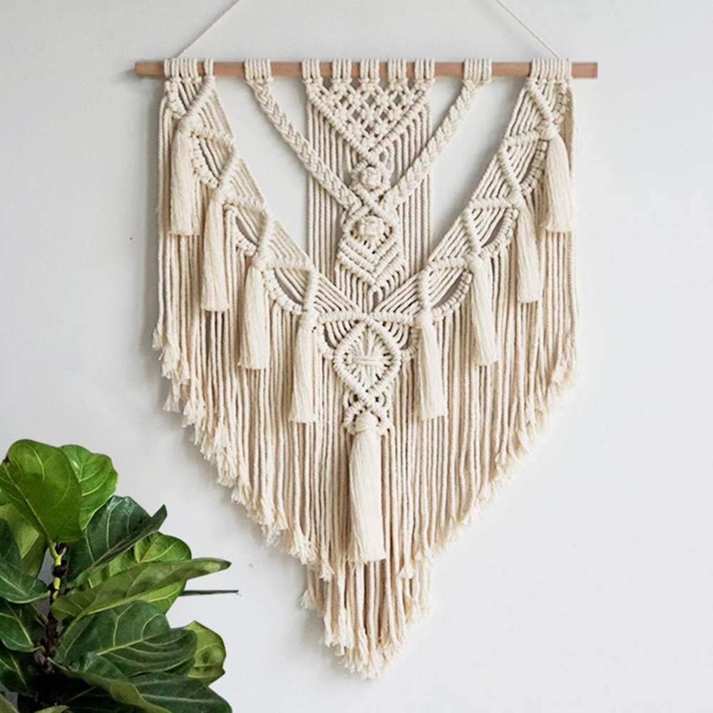 Handmade Bohemian Cotton Rope Woven Tassel Hollow Tapestry Decorative Wall Hanging Wall Decor 1