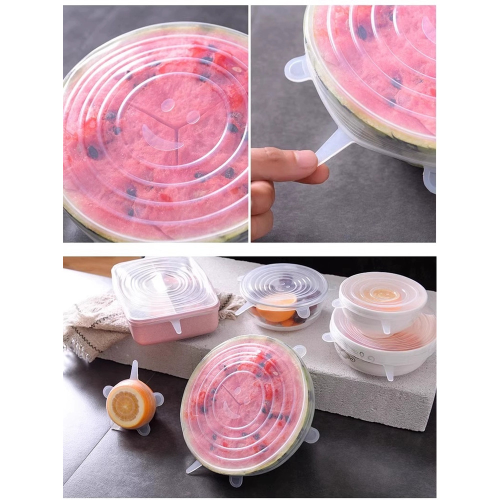 6Piece Set Stretchable Multifunctional Fruit And Vegetable Silicone FreshKeeping Cover 4