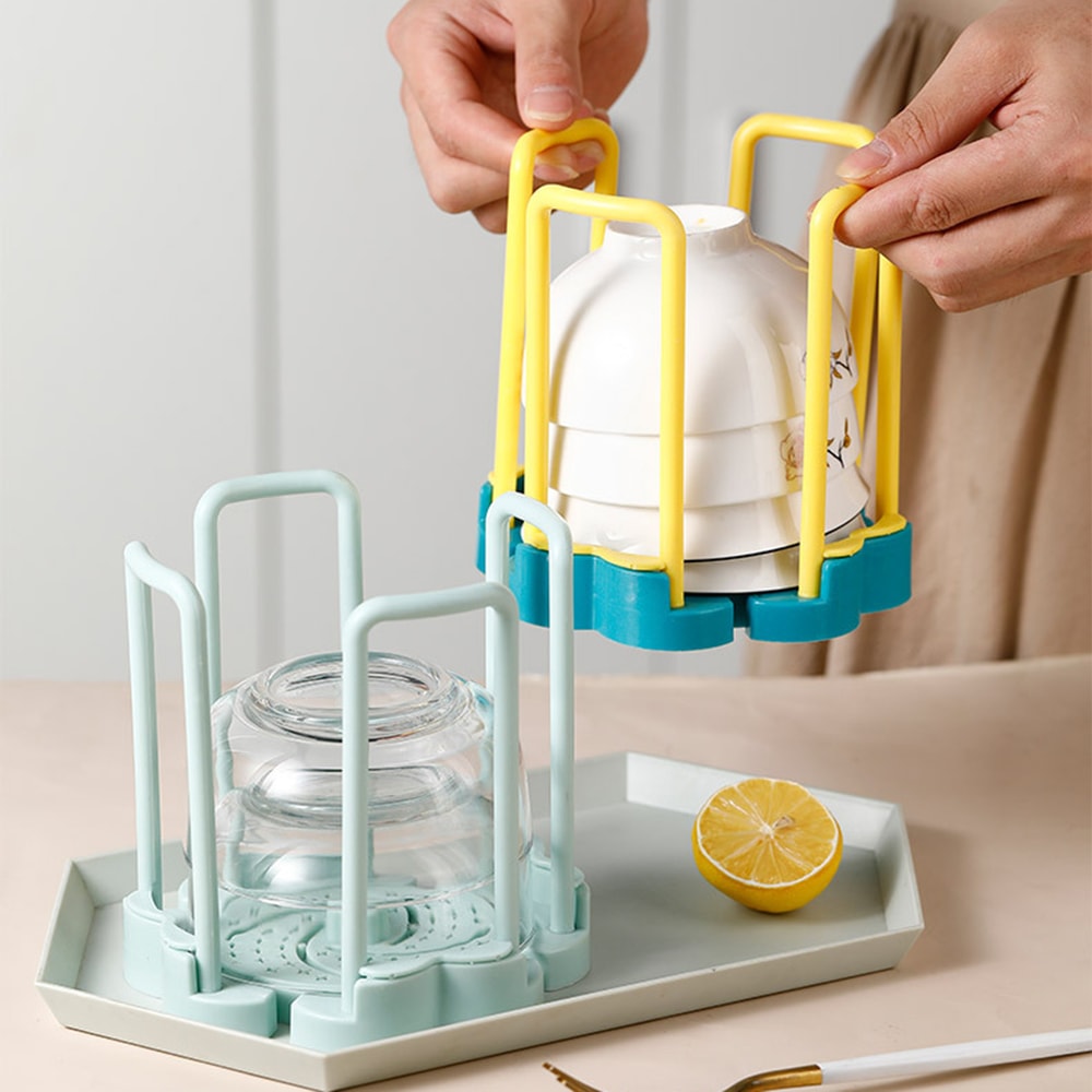Creative Retractable Draining Bowl Rack Storage Rack 1