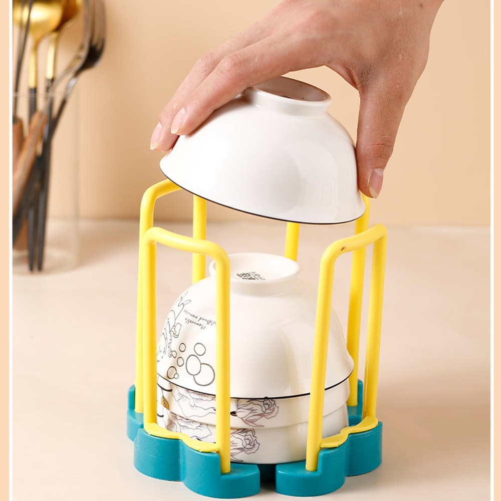 Creative Retractable Draining Bowl Rack Storage Rack 3