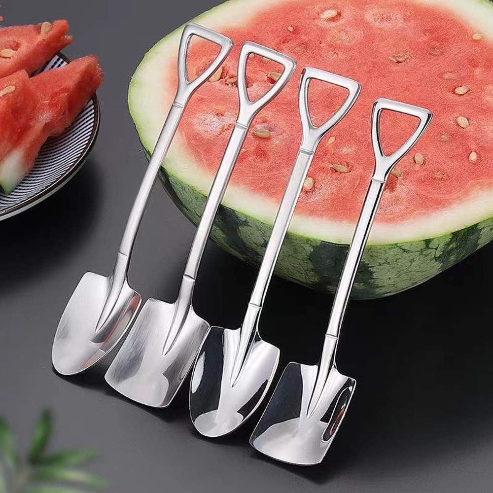 4pcs Small Shovel Spoon Set Fruit Spoon Salad Spoon Cake Spoon Ice Cream Spoon 0