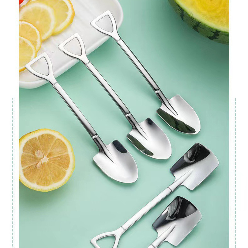 4pcs Small Shovel Spoon Set Fruit Spoon Salad Spoon Cake Spoon Ice Cream Spoon 4