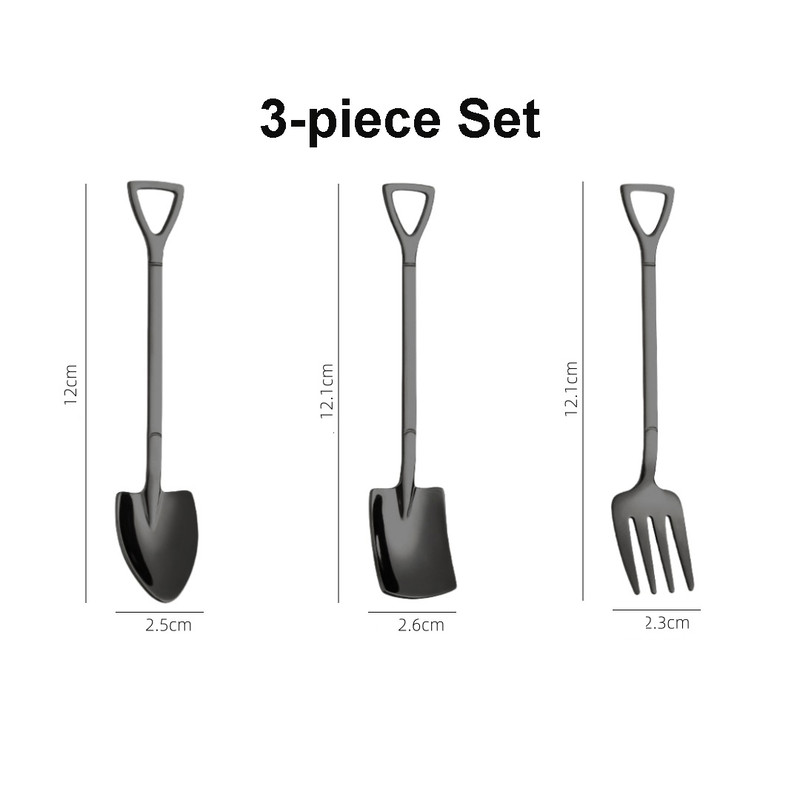 3pcs Small Shovel Spoon Set Fruit Spoon Salad Spoon Cake Spoon Ice Cream Spoon 6