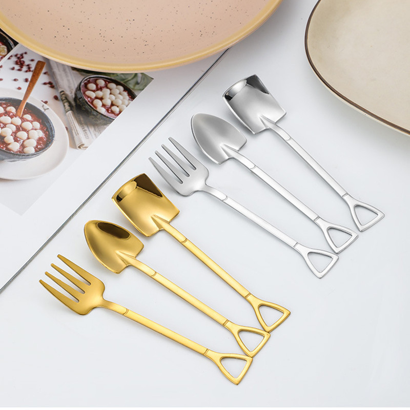 3pcs Small Shovel Spoon Set Fruit Spoon Salad Spoon Cake Spoon Ice Cream Spoon 3