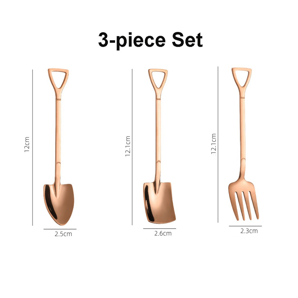 3pcs Small Shovel Spoon Set Fruit Spoon Salad Spoon Cake Spoon Ice Cream Spoon 9