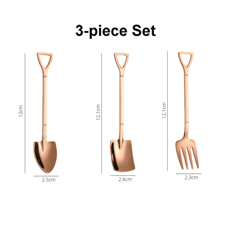 3pcs Small Shovel Spoon Set Fruit Spoon Salad Spoon Cake Spoon Ice Cream Spoon 9