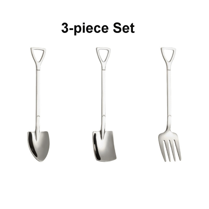 3pcs Small Shovel Spoon Set Fruit Spoon Salad Spoon Cake Spoon Ice Cream Spoon 10