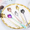 5piece Family Set Long Handle Stirring Spoon Coffee Spoon Ice Cream Scoop Ice Pointed Spoon Round S 1