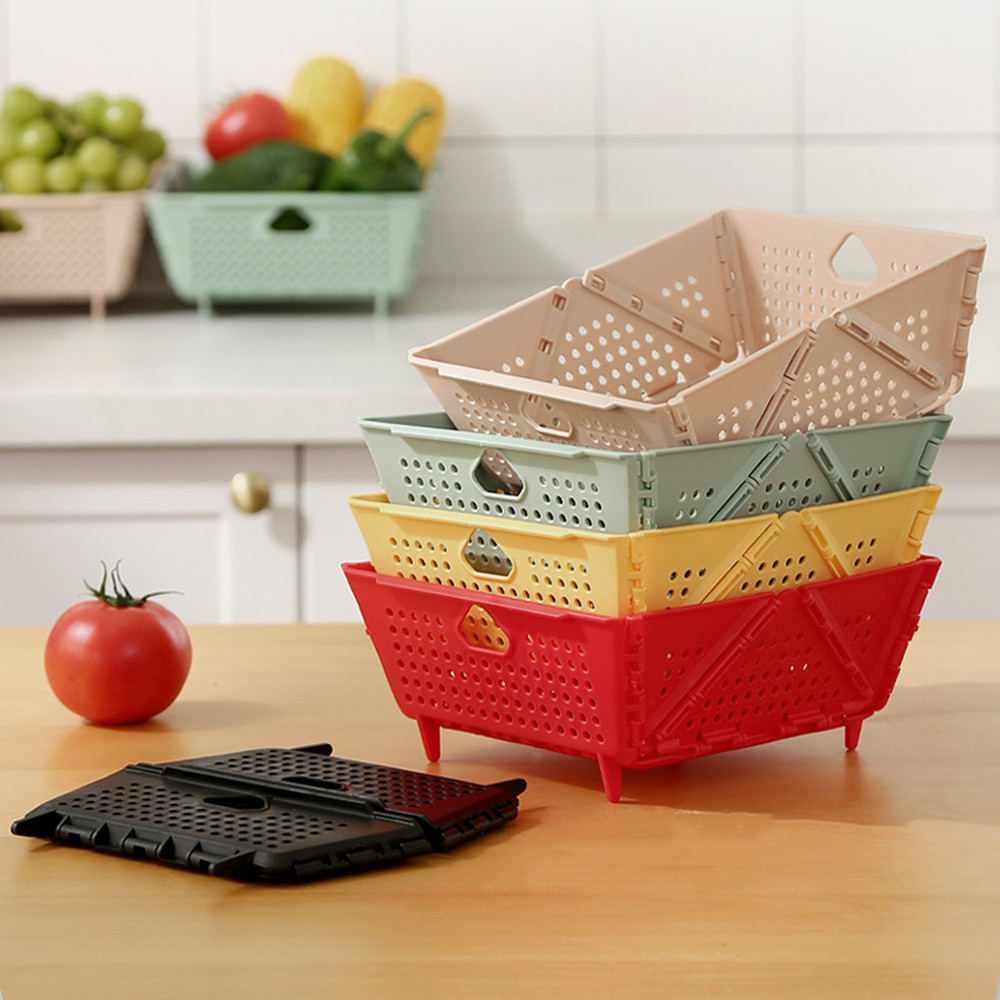 Kitchen Foldable Storage Basket Vegetable Sink Fruit Basket Drain Basket 0