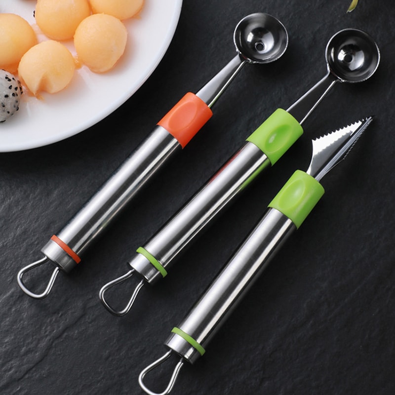 2piece Set Fruit Ice Cream Modeling Ball Scoop Cutter 5