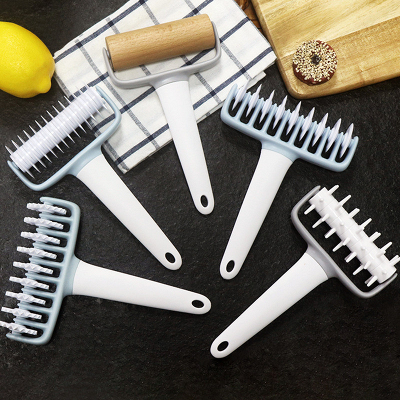 6piece Set Lattice Pie Crust Cutter With Roller 1