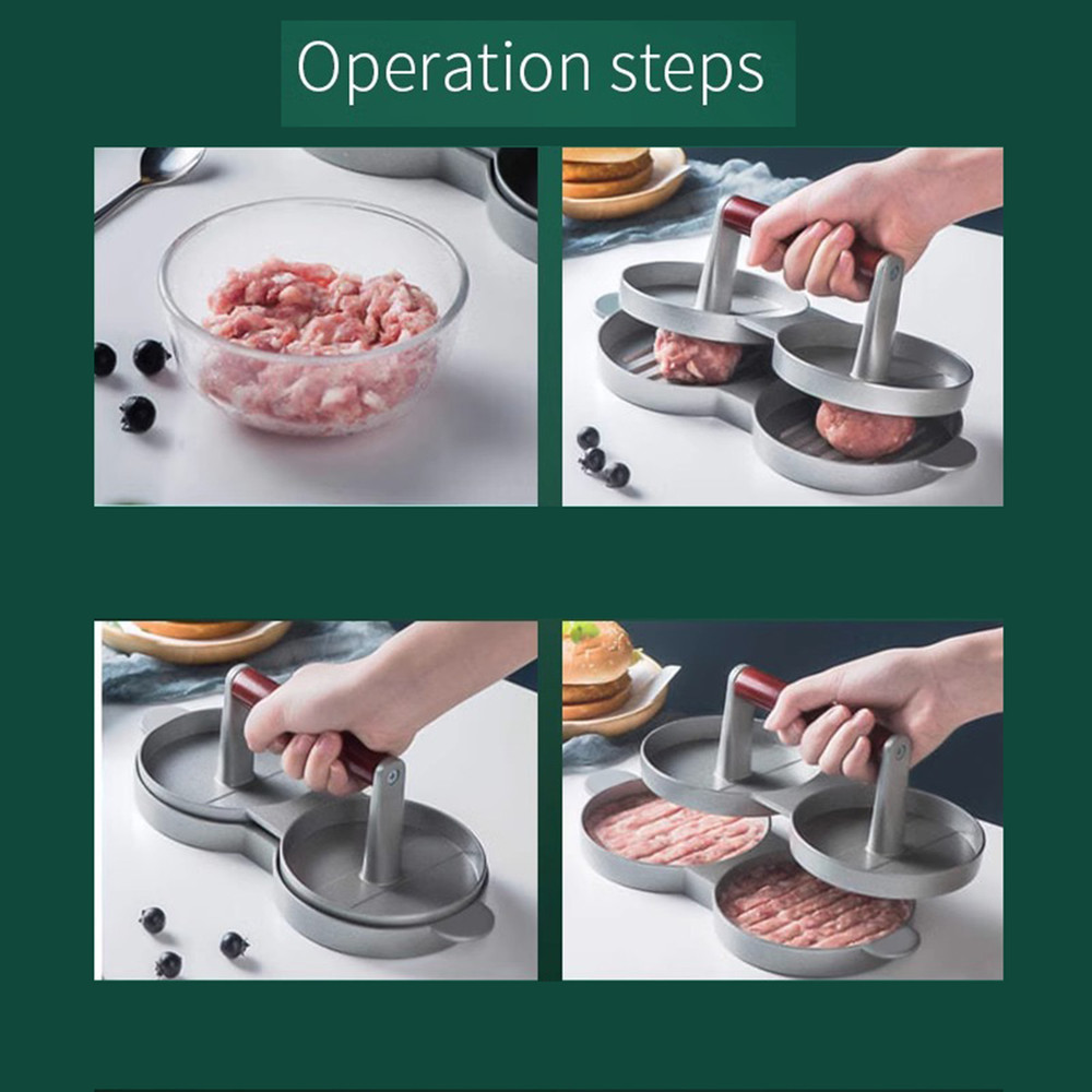 Doublehead Mold Hamburger Meat Press Meat Patty Press Mold 7