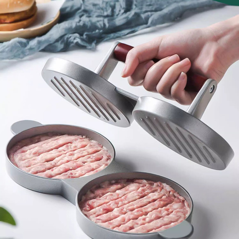 Doublehead Mold Hamburger Meat Press Meat Patty Press Mold 3