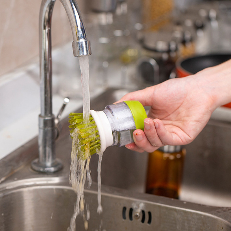 Press The Automatic Liquid Filling Pot Washing Brush To Wash Dishes 6