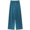 Womens Fashion Summer Wide Leg Pants Pleated Ice Silk Trousers With Elastic Waist For Casual Comfor 3