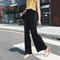 Womens Fashion Summer Wide Leg Pants ,Pleated Ice Silk Trousers with Elastic Waist for Casual Comfort