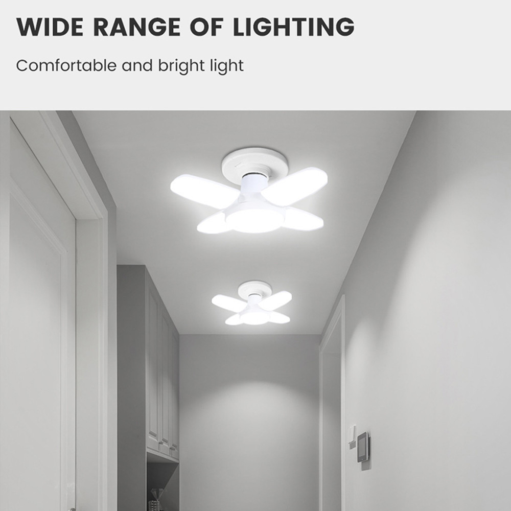 Fan Foldable LED Bulb EnergySaving Deformation Ceiling Light For Home Garage Warehouse 4