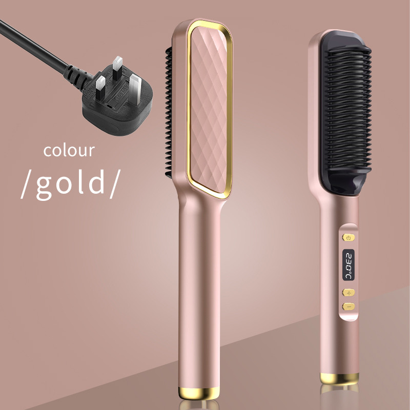 Multifunctional Electric Hot Comb Negative Ion AntiScalding Straightening Brush For Smooth TangleFr 8