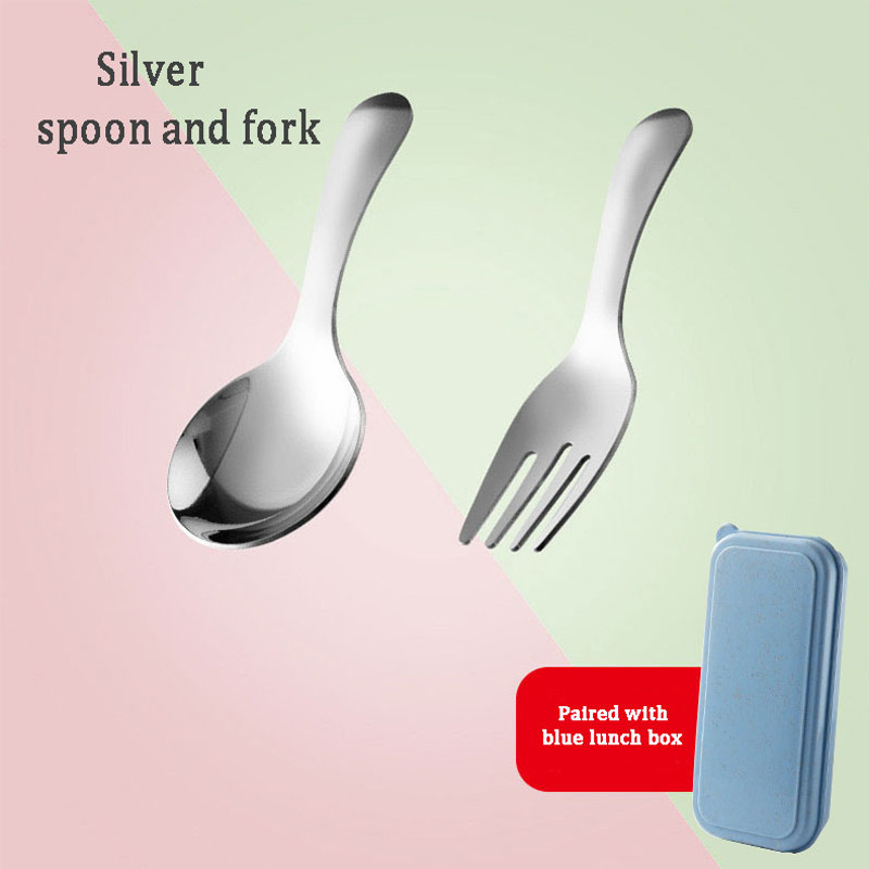 304 Stainless Steel Portable Tableware Set Childrens Spoon and Fork Combination for Outdoor Tourism