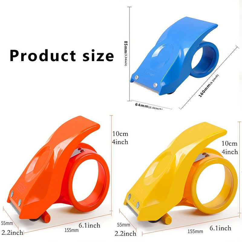 Heavy Duty Shipping Tape Dispenser Reusable Replaceable EcoFriendly with Patented 10 Sloped Des