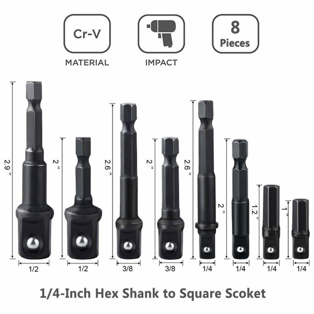 Socket Drill Adapter Set ImpactReady Extension Kit for Quick Nut  Bolt Fastening 1